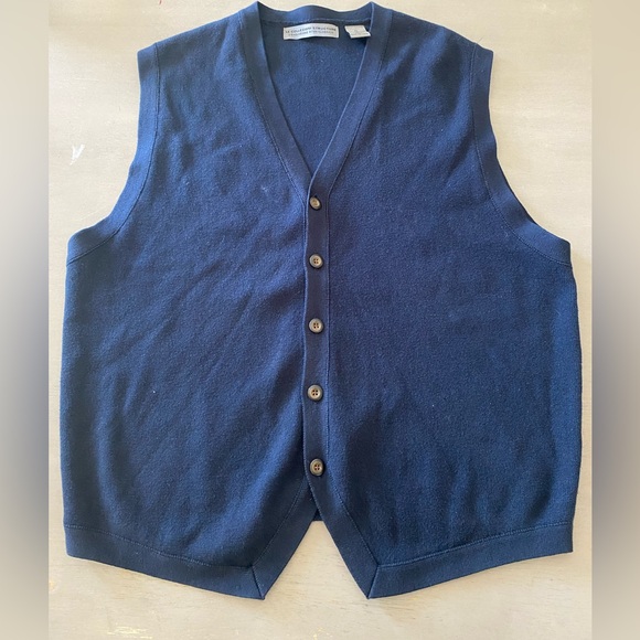 Le Collezioni Structure‎ Vest Mens medium Blue cotton excellent condition preppy - Picture 1 of 3